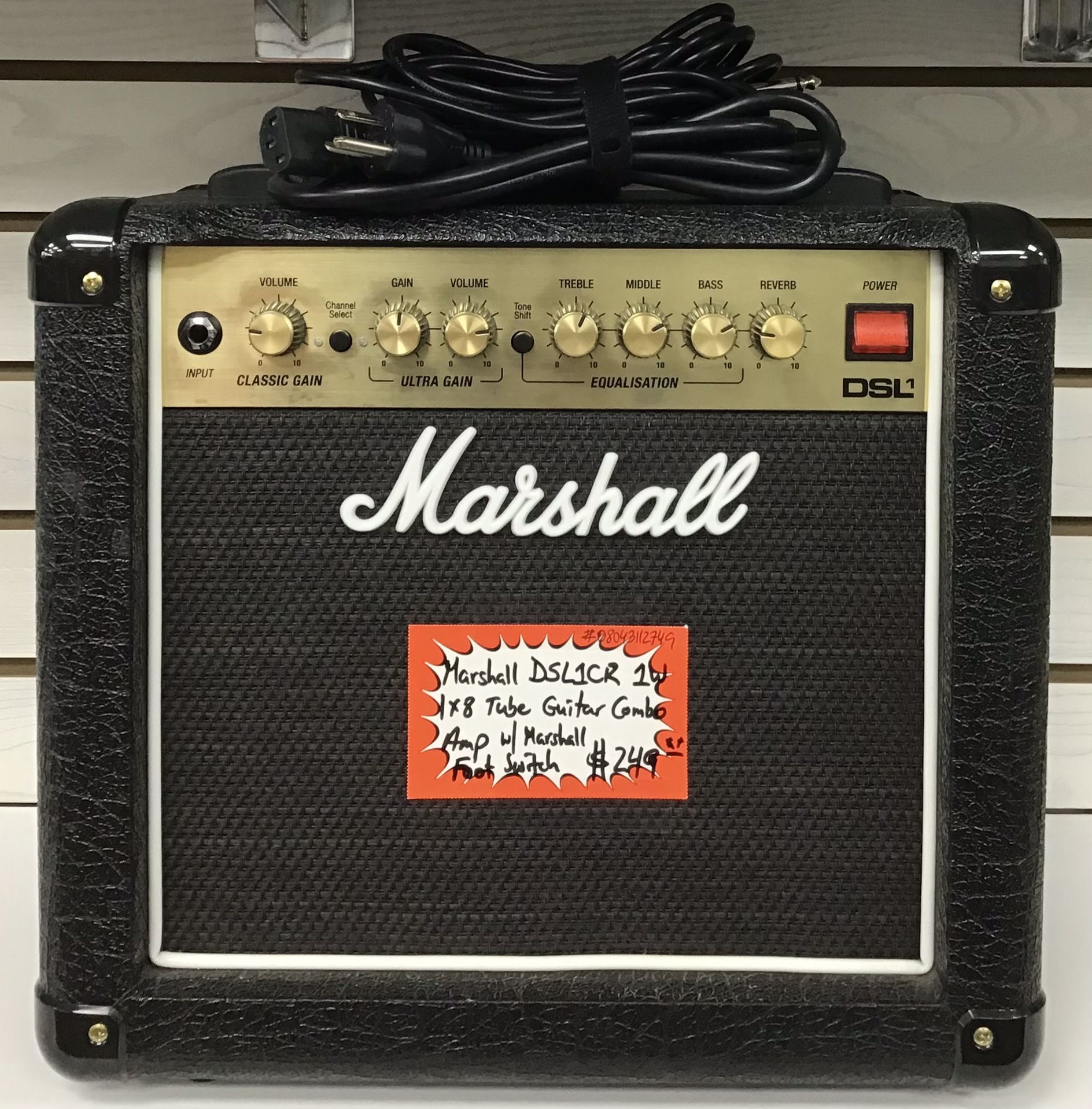 Marshall DSLCR 1W 1x8 Tube Guitar Amp W/ Marshall Foot Switch