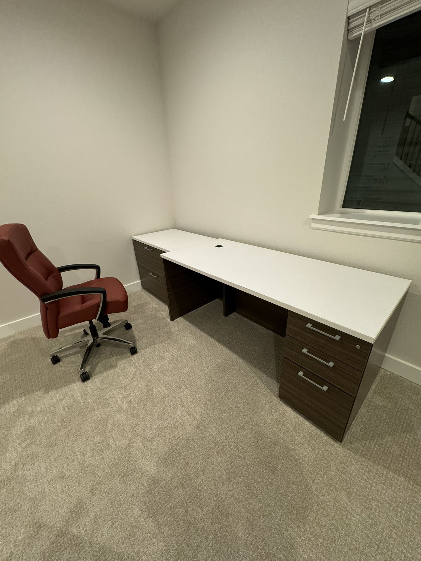  Combo Office Desk, File Cabinet And Chair For Sale