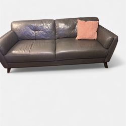 Beautiful Gray Leather Couch Excellent Condition!!