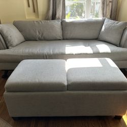 Astoria Sofa and Kyle Cube Ottoman