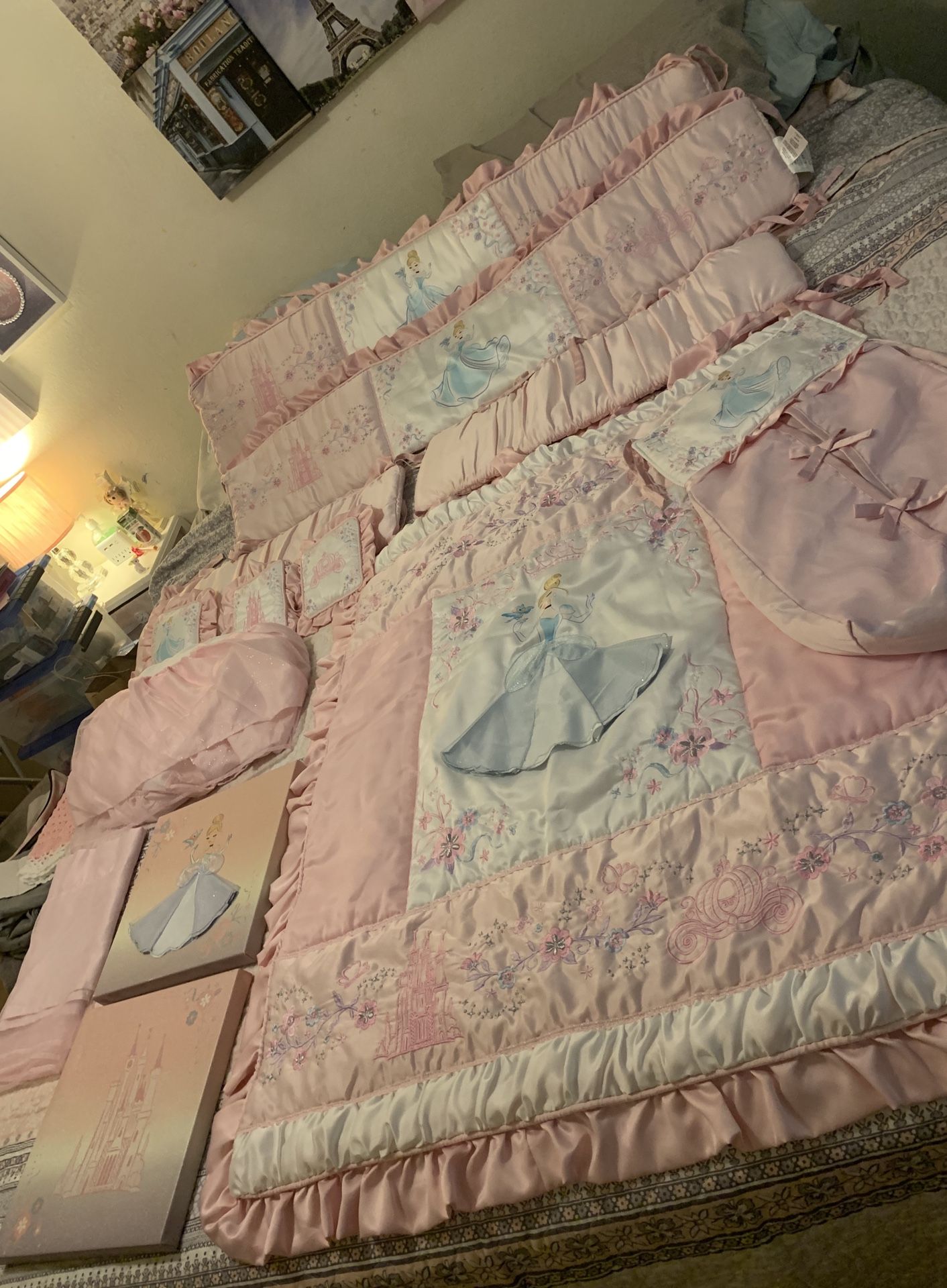 Disney Princess Cinderella 7 Piece Crib Bedding Set 