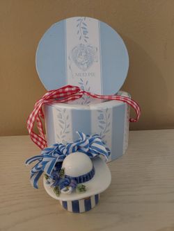 Mud Pie Blue & White Hinged Box