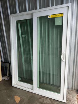 PELLA 60-in x 80-in White Universal Sliding Patio Door Impact Rated