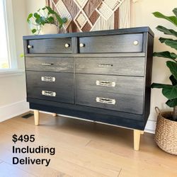 Mid Century Modern Black Wooden Dresser – Free Delivery 🚚