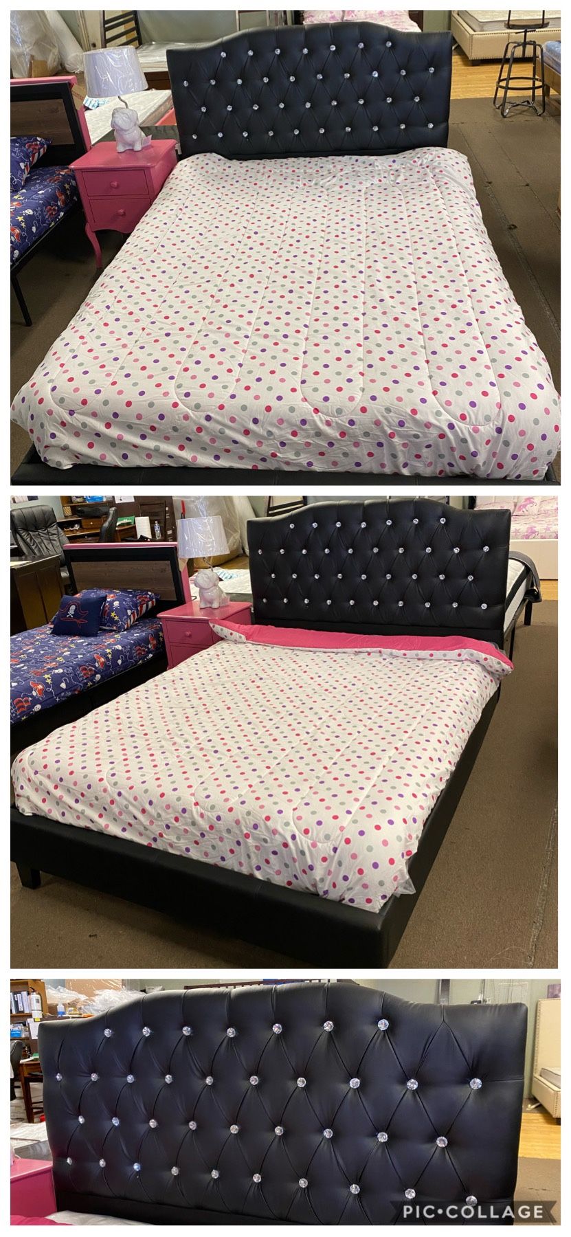 Full bed frame and mattress