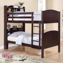 Brand New Cappuccino Twin/Twin Bunk Bed