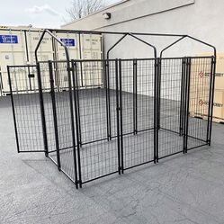 New in box $290 Large Heavy Duty Kennel with Cover Dog Cage Crate Pet Playpen (8’L x 4’W x 6’H) 