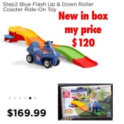 New in box  Step2 Blue Flash Up & Down Roller Coaster Ride-On Toy  $120 firm cash only pick up east Palmdale 