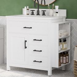 30in White Bathroom Vanity