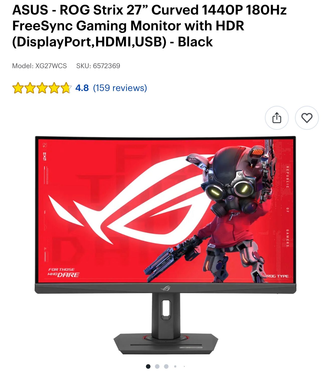 Asus ROG Strix 27” Gaming Monitor