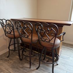 Home Bar with 3 Bar Stools
