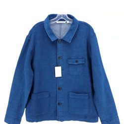 Denim Chore Coat Jacket Indigo Blue 100% Cotton