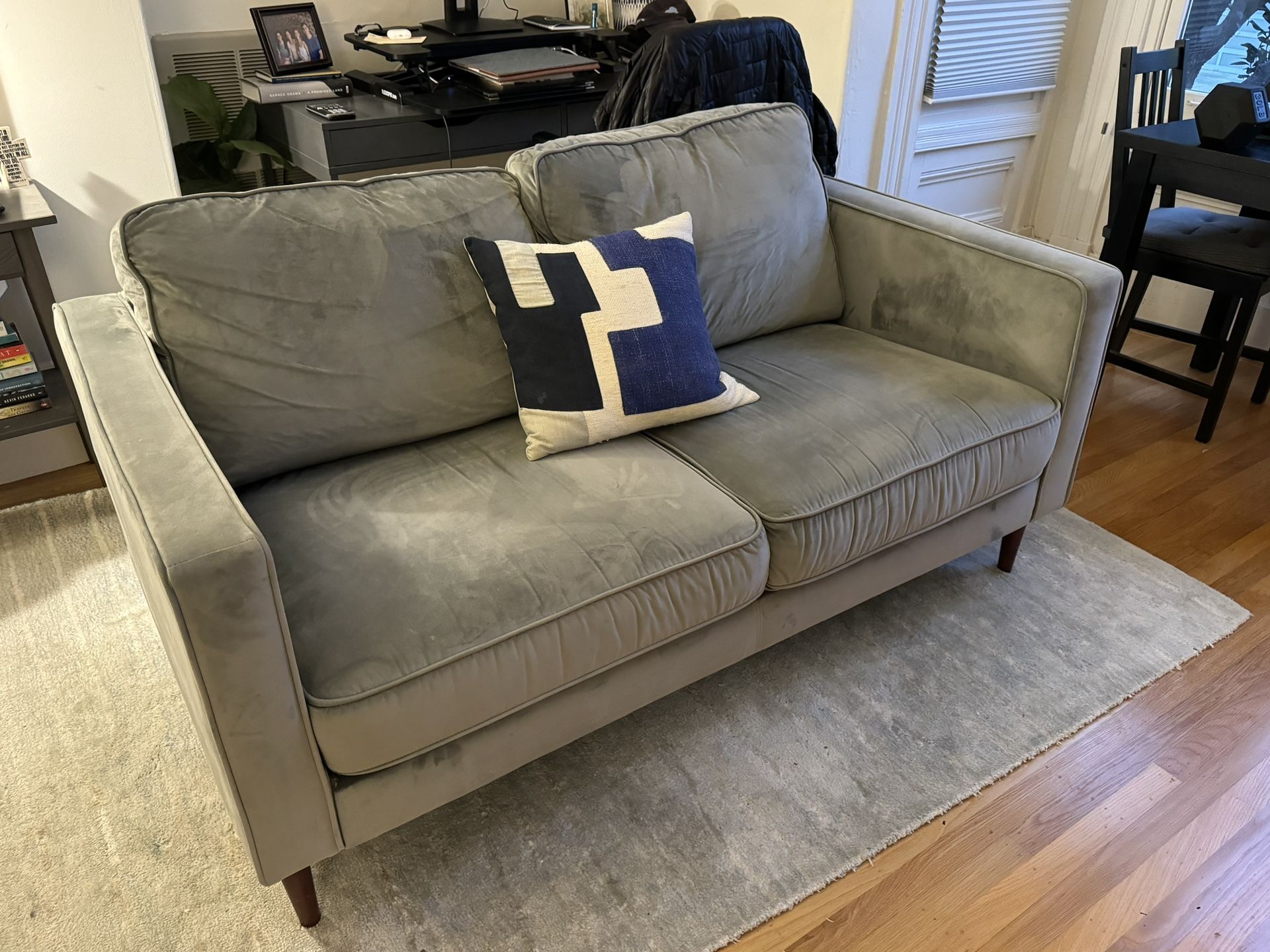 Living Spaces Gray Loveseat