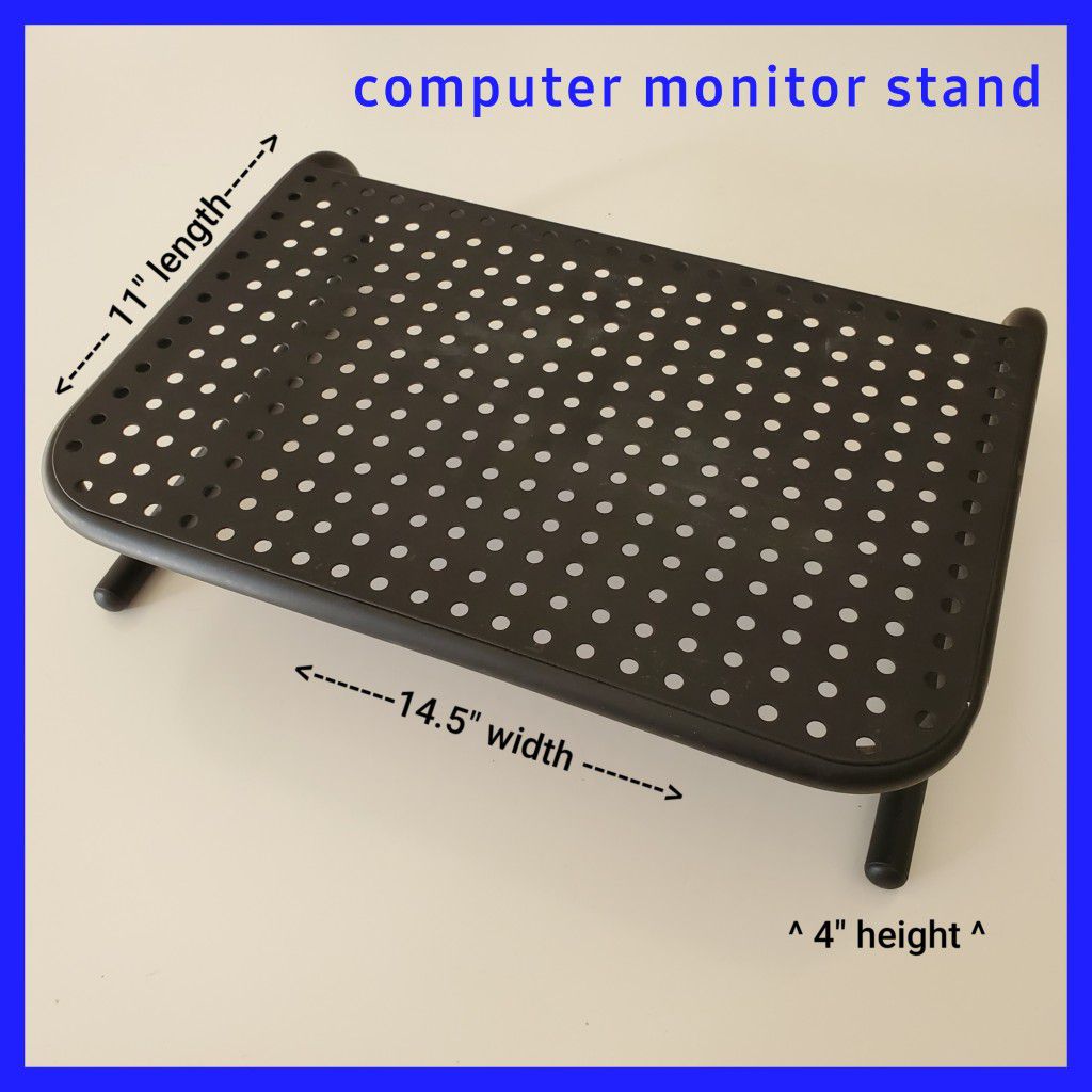 Computer Monitor Stand Riser (vented black metal)