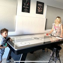 NHL 80-Inch Air Powered Air Hockey with Table Tennis Top