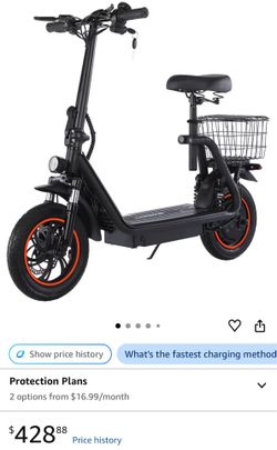 Electric scooter with seat & basket