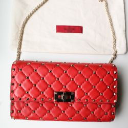 Valentino Rockstud Quilted Leather Crossbody Bag