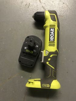 Ryobi angle drill with battery and charger