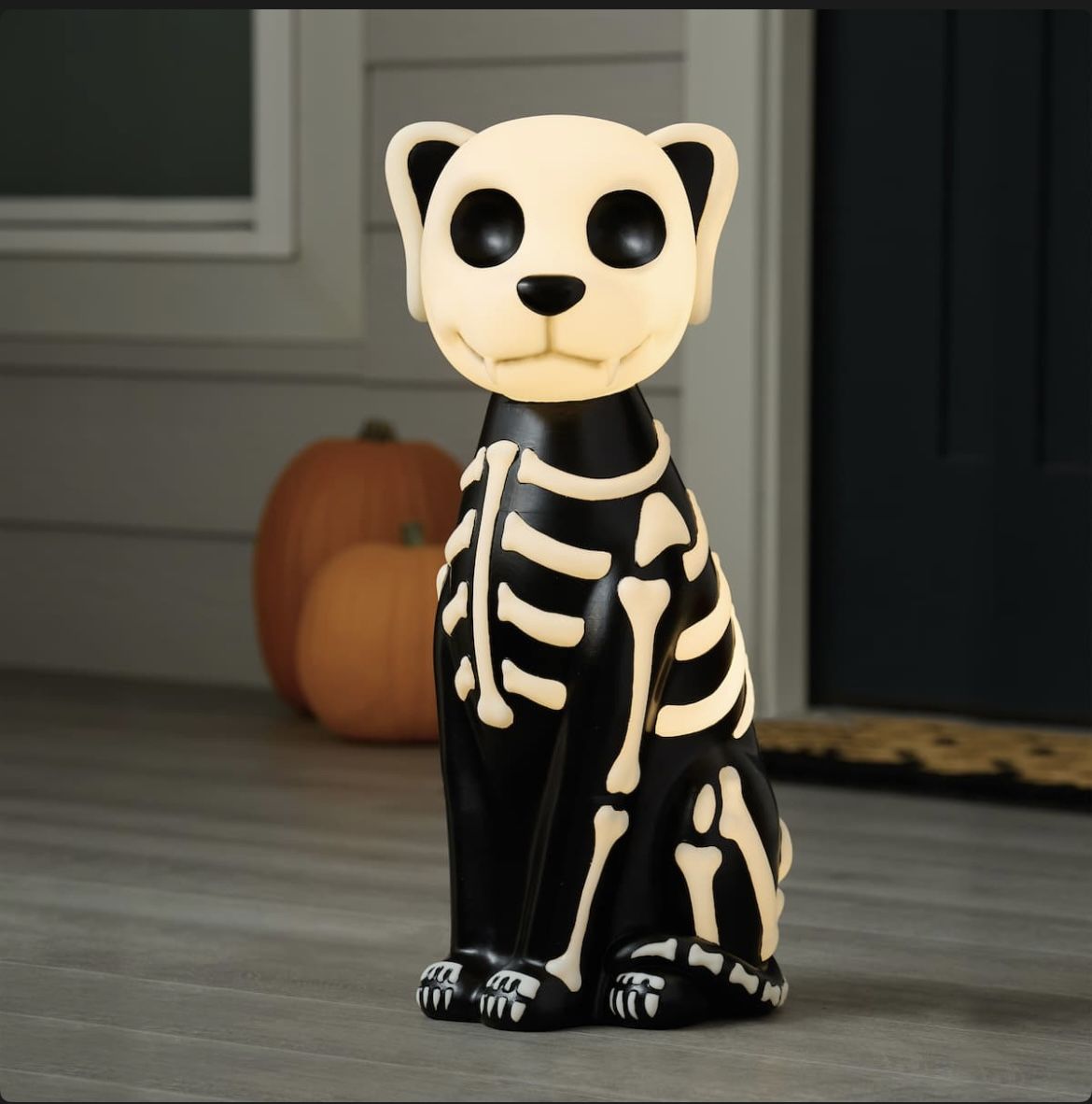 Light Up Dog Skeleton Halloween Decor