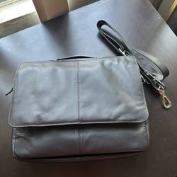 Visconti Harvard Genuine Leather Messenger Bag Black Laptop Office Travel Nice