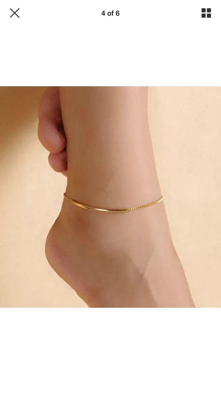 Elbow Pipe Gold Plated Foot Anklet