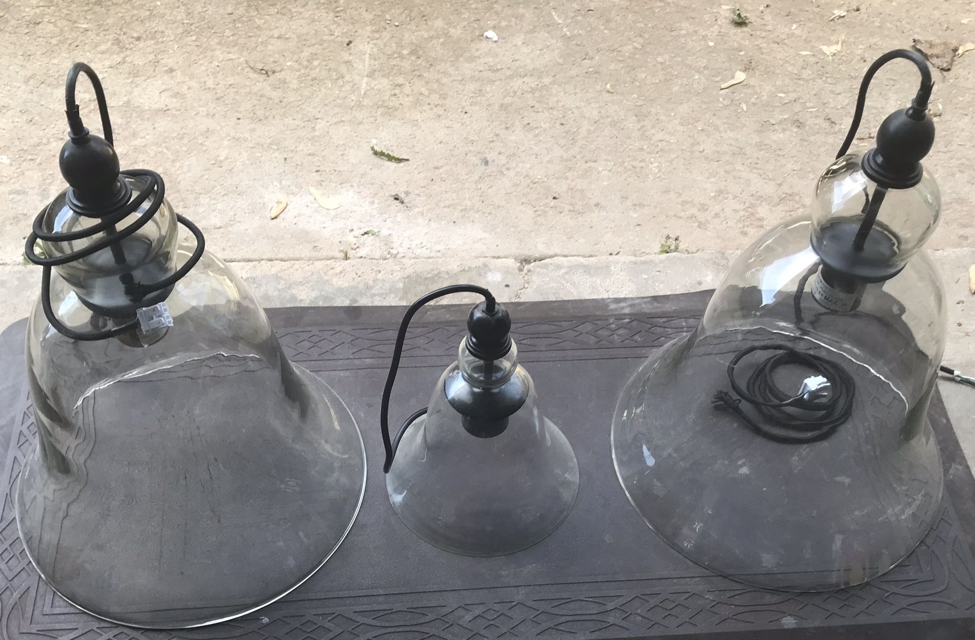 3 Glass Dome Pendant Light Fixtures