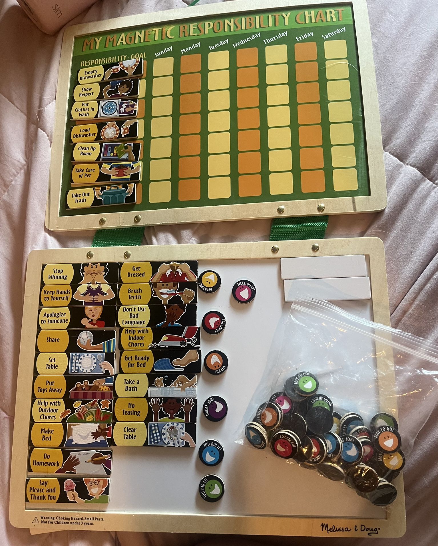 Melissa & Doug Magnetic Responsibility Chart With Whiteboard