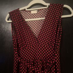 Sheath Dress Black with Red Polka Dots Junior’s Size Belted Sleeveless