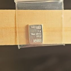 1 Gram Pure Silver Valcambi Bar