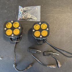 Amber 4-LED Off-Road Light Pods – Universal Mount – Pair - Ditch Lights
