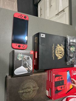 Red Oled Nintendo Switch/ Zelda bundle