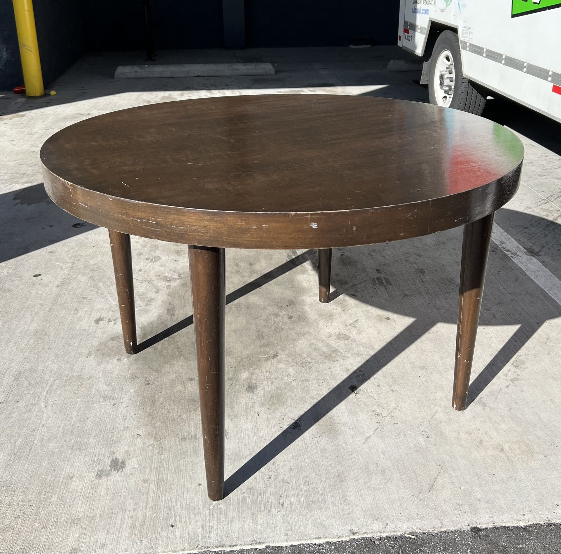 Modern Mid Century Round Wood Dining Table