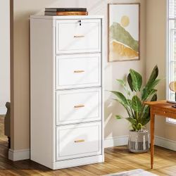Tribesigns 4 Drawer File Cabinet with Lock, Locking Filing Cabinet with Key, File Cabinets for Home Office, Vertical Storage Cabinets for Letter/Legal