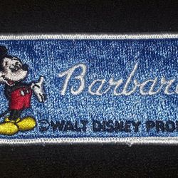 Vintage Walt Disney Productions "Barbara " Mickey Mouse Patch Unused