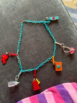 1980s Pop Culture Phenomenon Colorful Charm Necklace with Novelty Charms