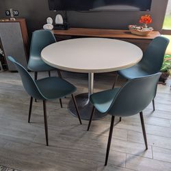 Heavy Duty Vintage Dining Table And 4 Chairs Retro