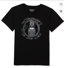 New Addams Wednesday Black Graphic Tee for Kids Size Lg (10/12)