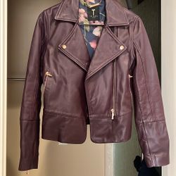 Maroon Woman’s Leather Jacket 