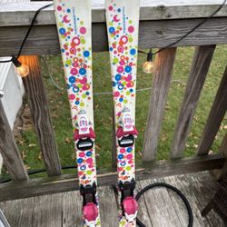 Tecno Pro Girls Youth Kids 110cm Skis Beginner To Intermediate 