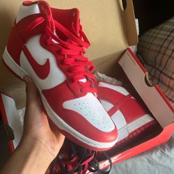 Championship High Top Red Dunks Size 11