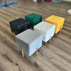 Velvet Ottoman Stools