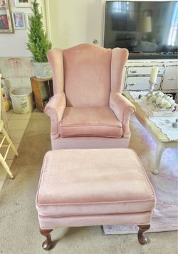 Antique Chair And Ottoman Still In Excellent Condition