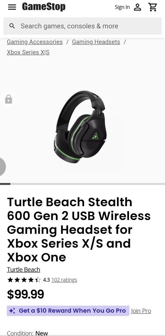 Turtle Beach Stealth 600 Gen 2 Wireless Gaming Headset