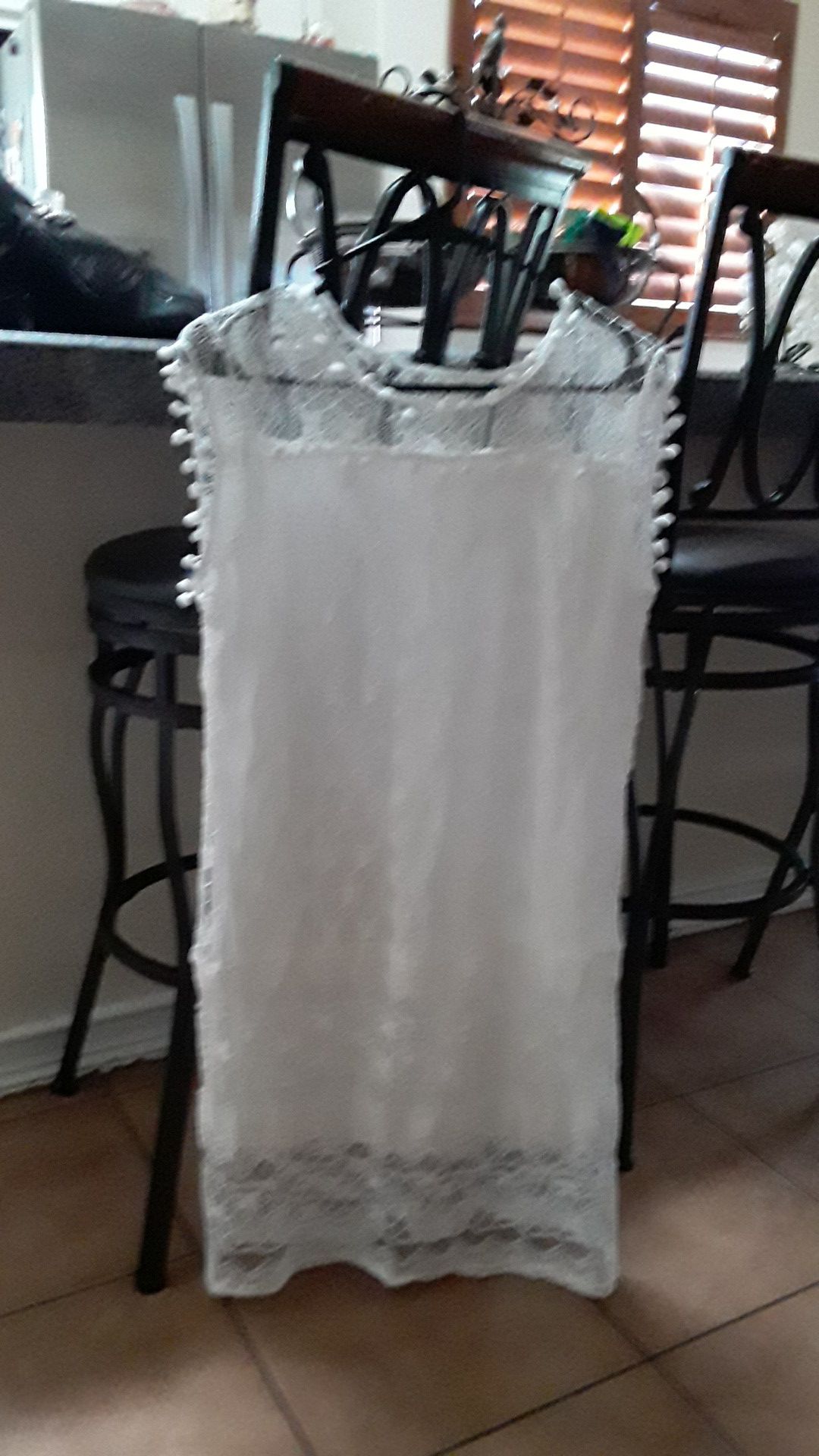 Free White lace dress. Never worn. No tags. Med/ Large