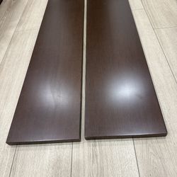 2 Shelves + 4 Metal Adjustable Shelf Clip Clamp Holder  for Wood/Glass