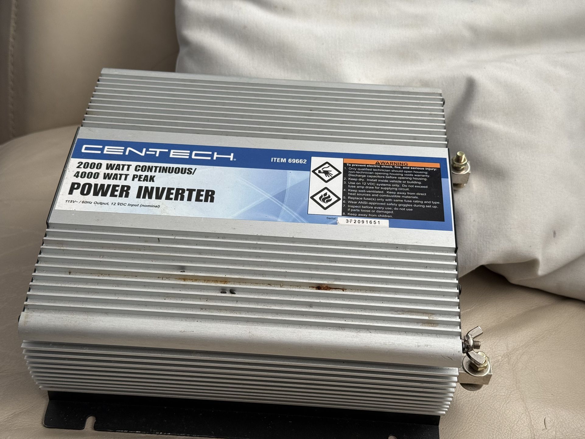 Cen-Tech 2000W Power Inverter Item 69662