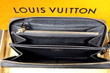 LOUIS VUITTON Monogram Empreinte Leather Zippy Wallet Navy Blue