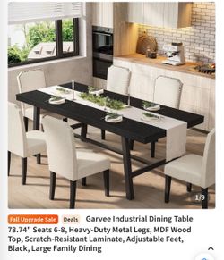 Industrial Dining Table 78.74" Black