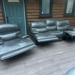 Grey Recliner Couch With A Recliner Loveseat 