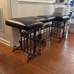 Leather and Iron Stools